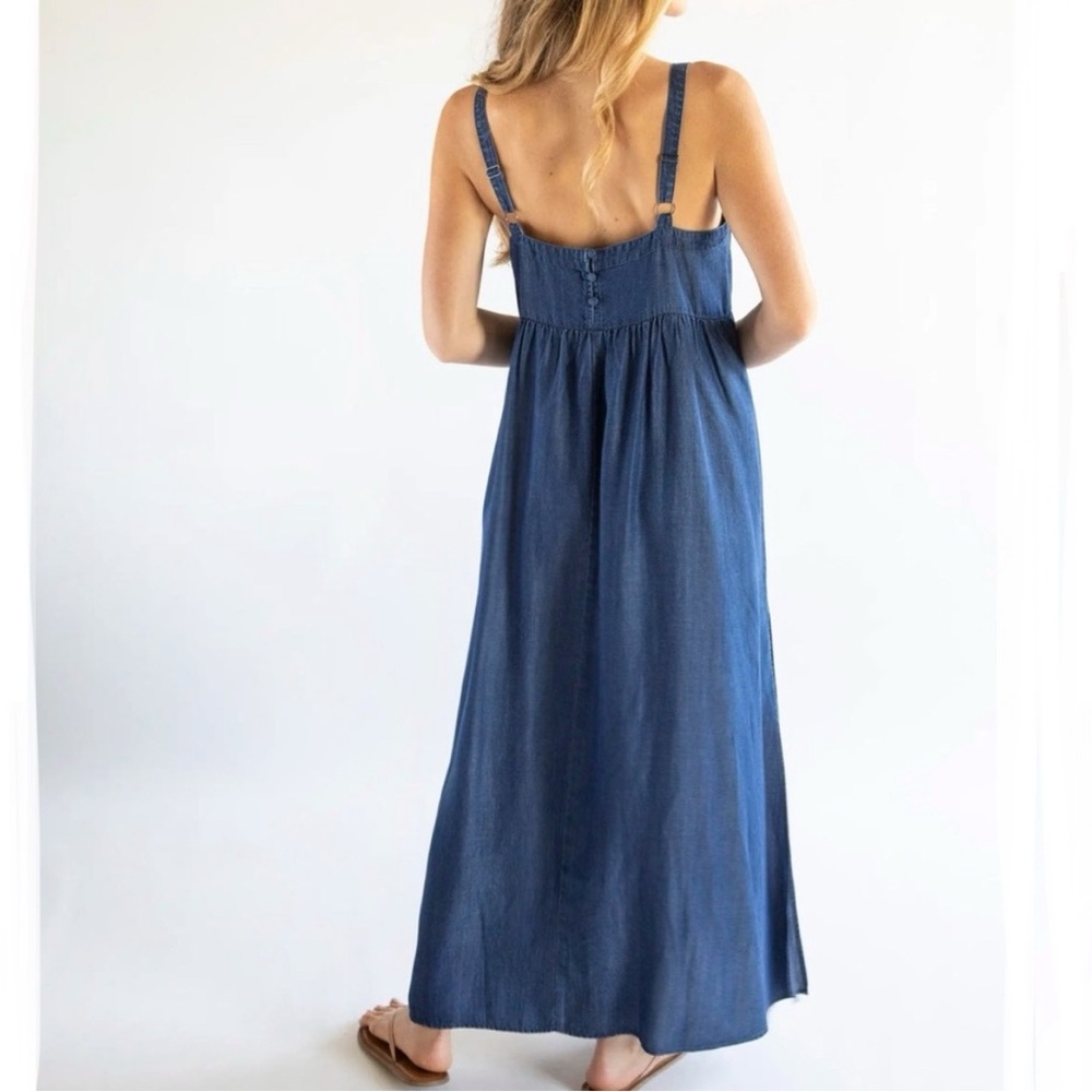 NATURAL LIFE Navy Blue Maxi Sundress with Side Slit - Picture 7 of 11